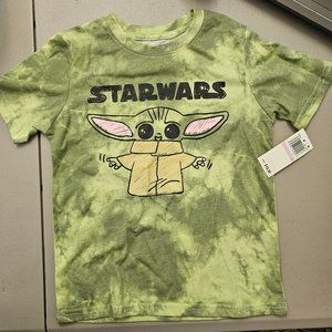 Star Wars Little Boys Grogu Baby Yoda Short Sleeve Green Tie Dye Size 6